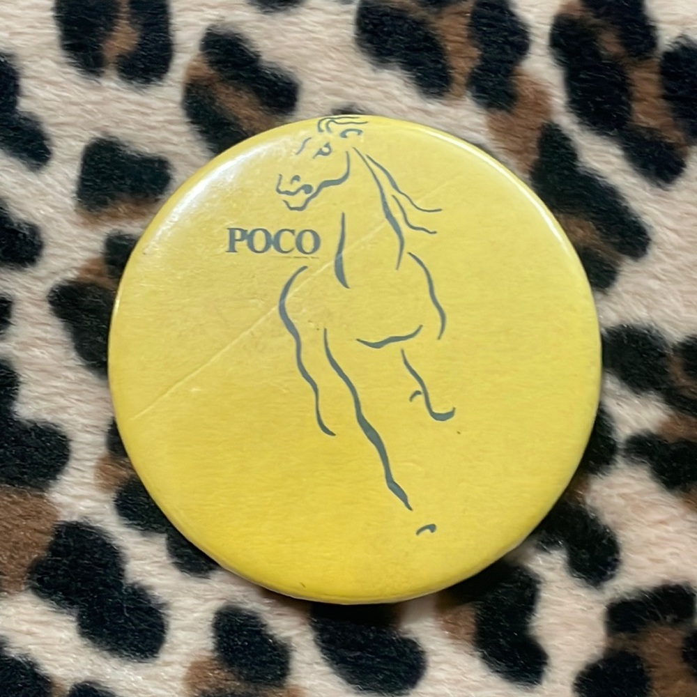POCO 🐴 Vintage Rock Button Pin Pinback 70s 80s Music Collectible Horse